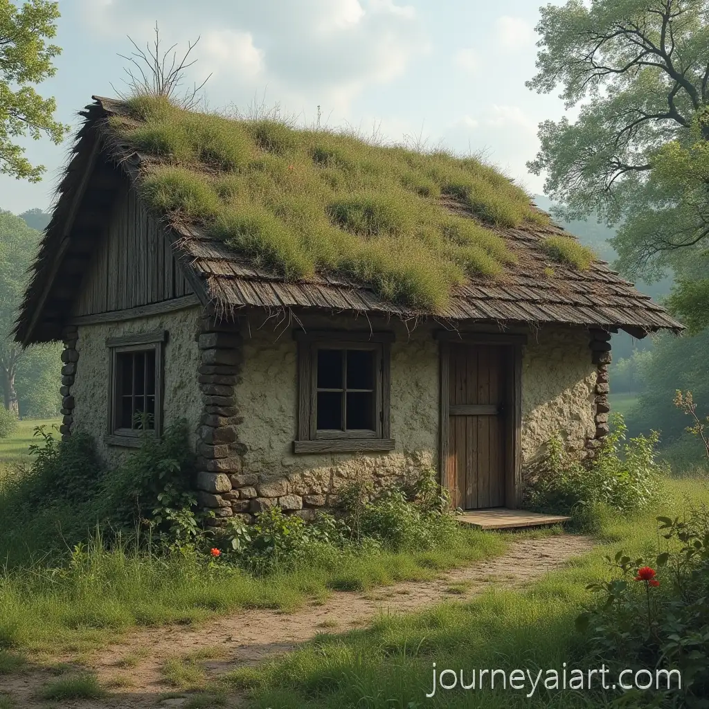 Old-Hut-in-a-Village-Surrounded-by-Nature