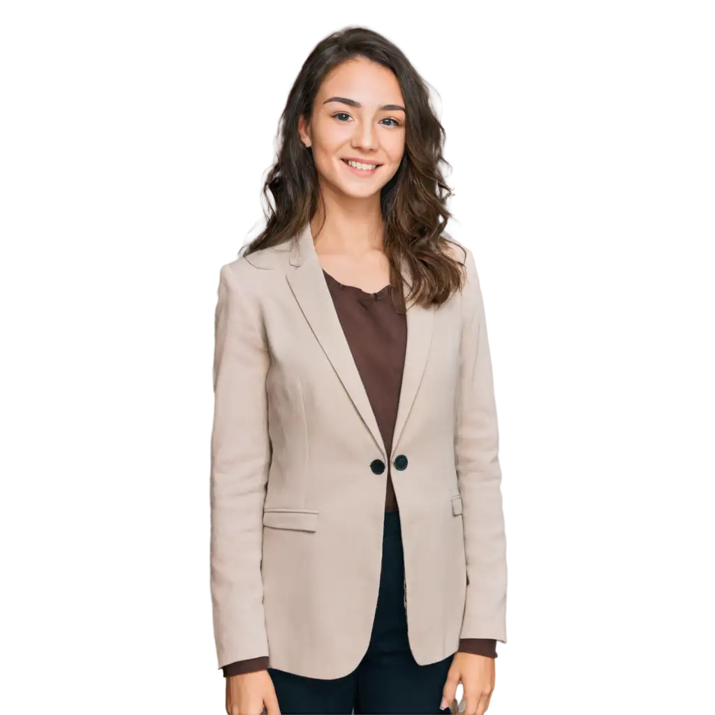 Young-Smiling-Girl-in-Office-Attire-PNG-Creative-Technologist-with-Wavy-Hair