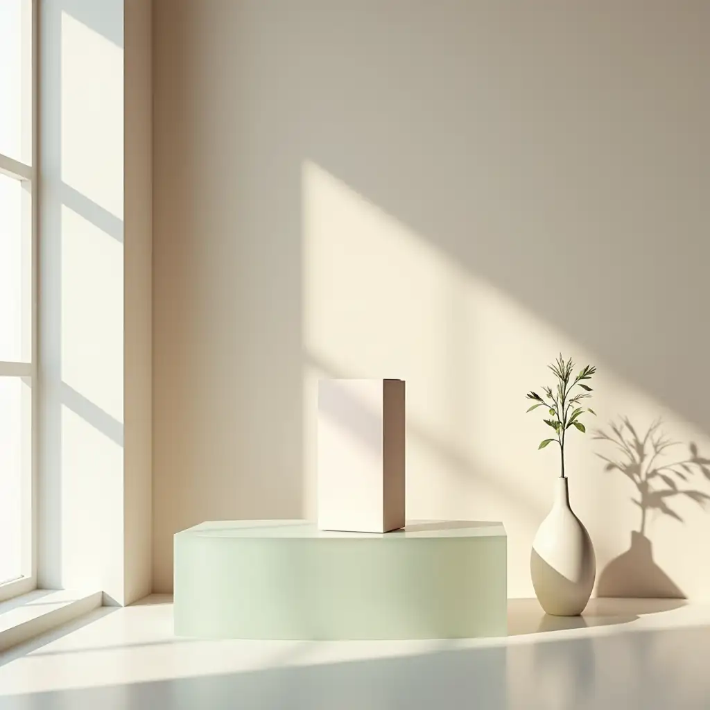 Premium-Packaging-Box-on-Frosted-Glass-Table-with-Minimalist-Vase-and-Elegant-Lighting