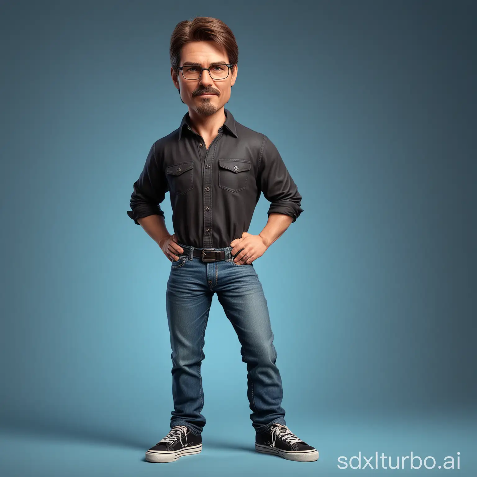 Realistic-4D-Caricature-of-Actor-Tom-Cruise-Standing-Proudly