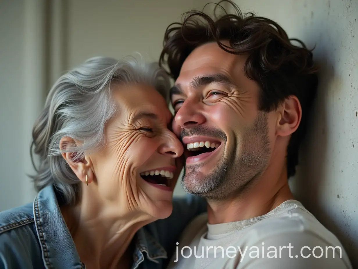 Couple-Enjoying-a-Moment-of-Laughter-Woman-Pressed-Against-Man-Remote-Perspective