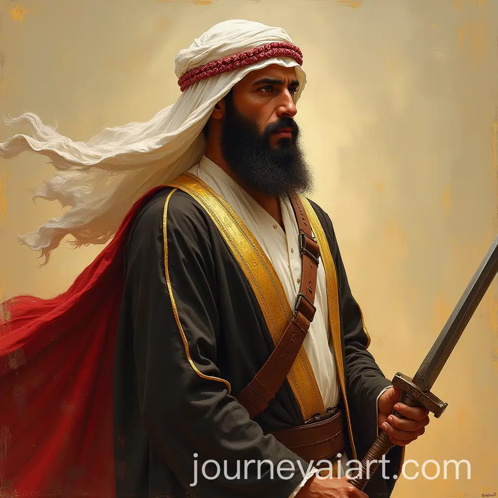 Portrait-of-an-Arabian-Sheikh-in-Traditional-Attire