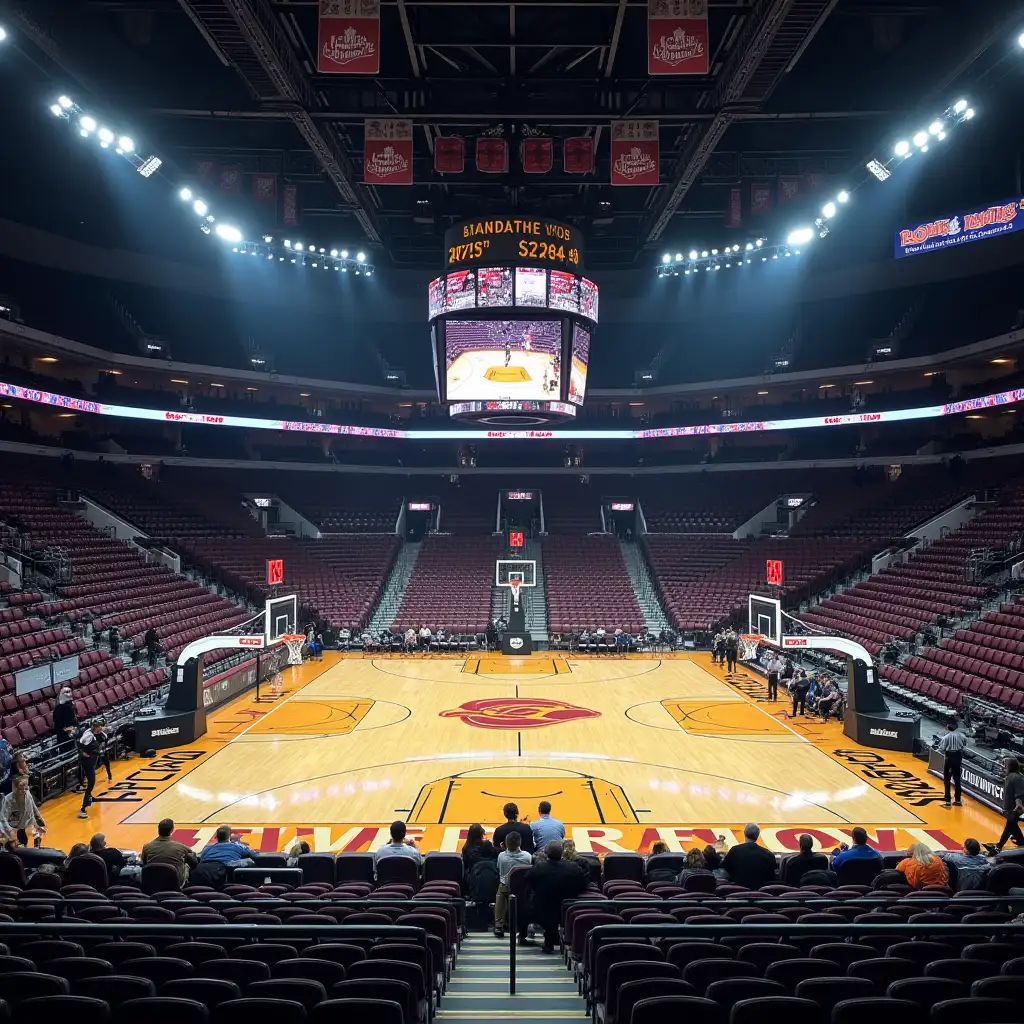 Basketball arena, no people