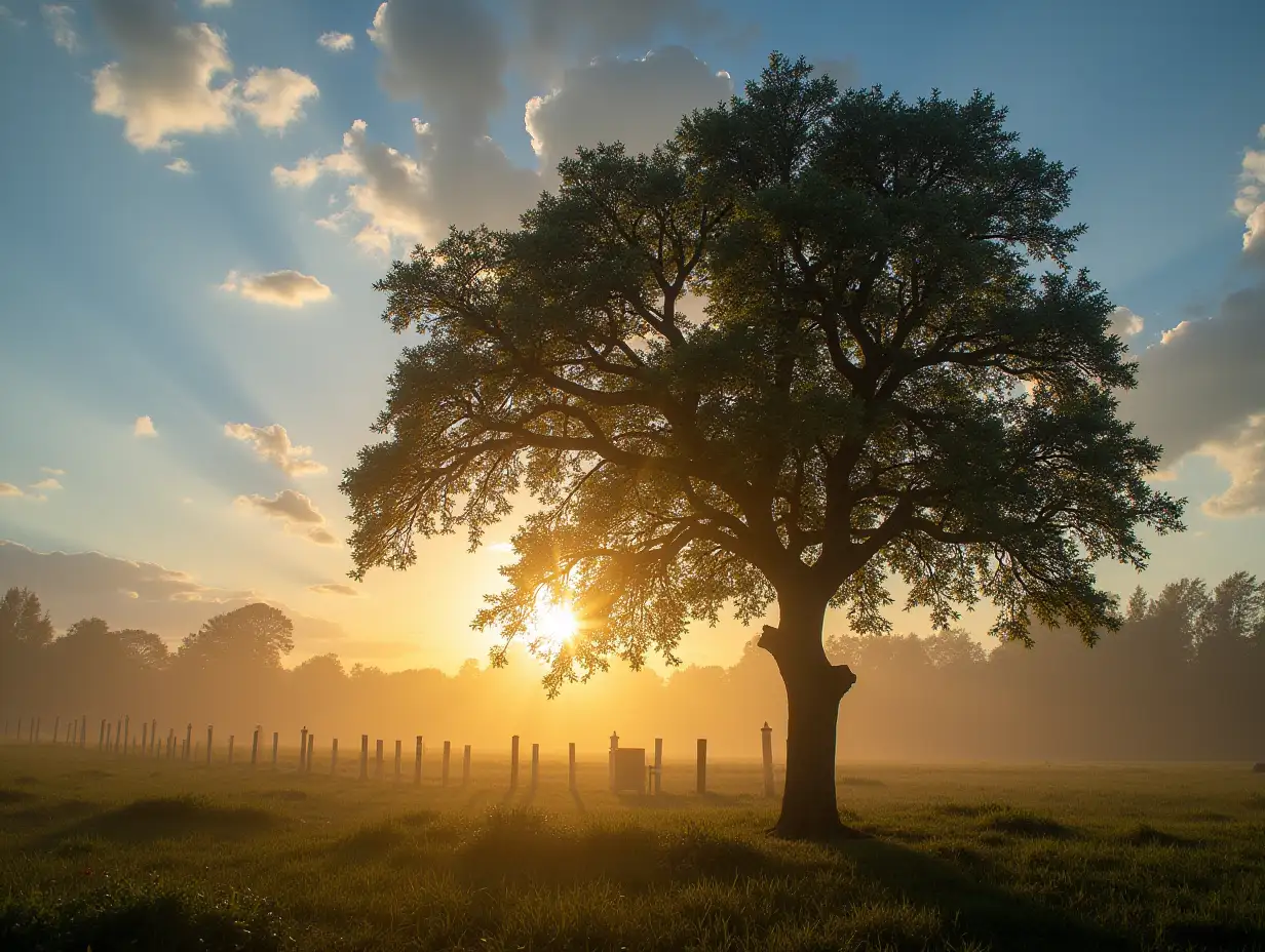 Whimsical-Tree-and-Majestic-Sun-A-Natures-Harmony