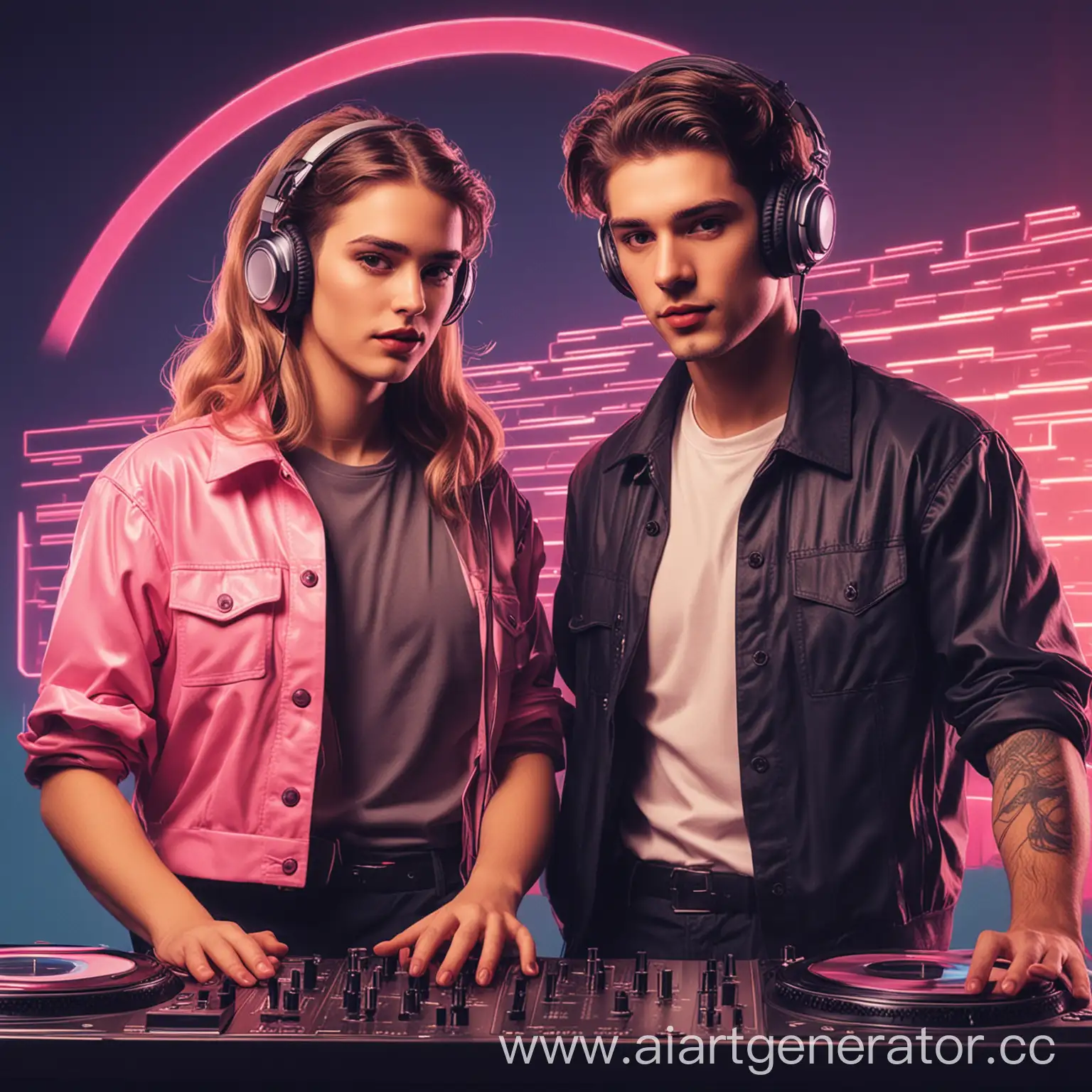 Retro-Wave-DJ-and-Singer-Performing-Together