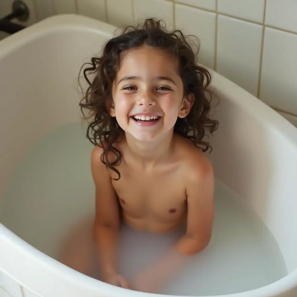 Laughing-Algerian-Girl-Enjoying-a-Bathtub-Moment