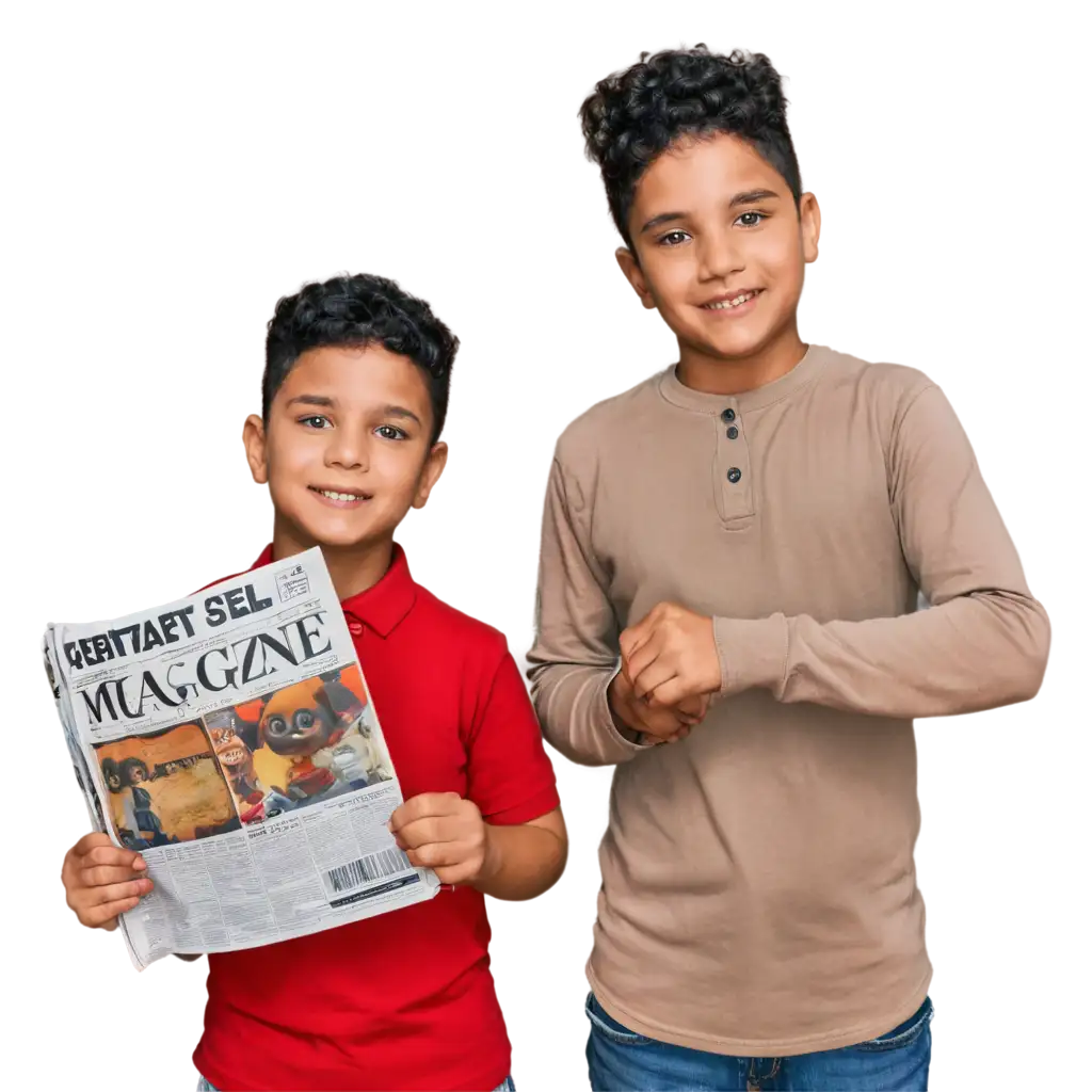 8-Year-Old-Boy-Selling-Magazines-PNG-Image-for-Clear-HighQuality-Visuals