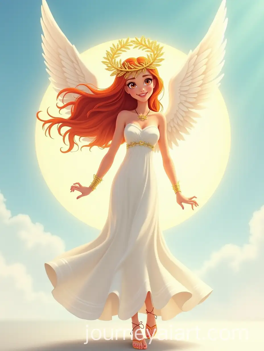 Bloom-from-Winx-with-Angel-Wings-and-GreekInspired-Dress-in-Sunlit-Sky