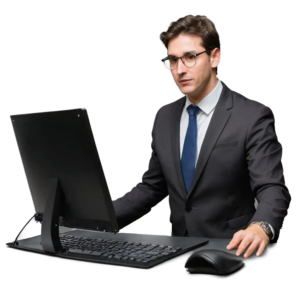 Manager-in-Front-of-a-ComputerPNG-Image-Usage-Scenarios-PNG-Image-for-Professional-and-Business-Contexts