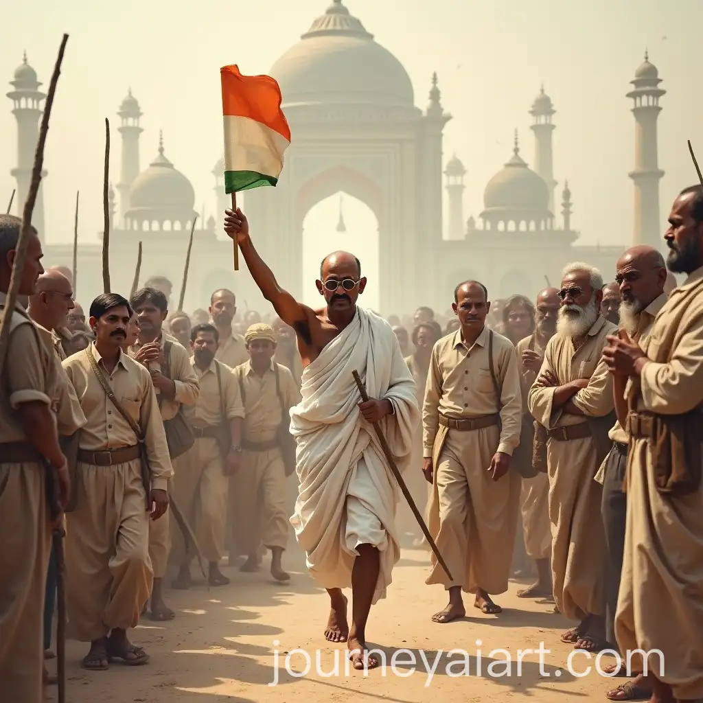 Mahatma-Gandhi-Leading-Protest-Against-Britishers-in-Bihar