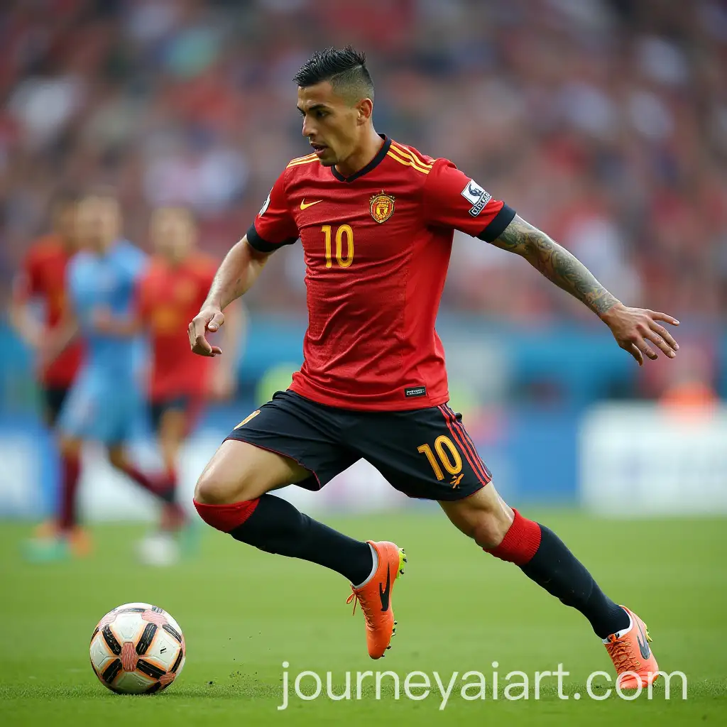 Football-Players-Competing-in-Historic-Soccer-Match