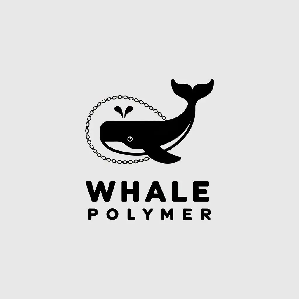 a vector logo design,with the text "whale-polymer", main symbol:SYNTHESIZE,Moderate,clear background