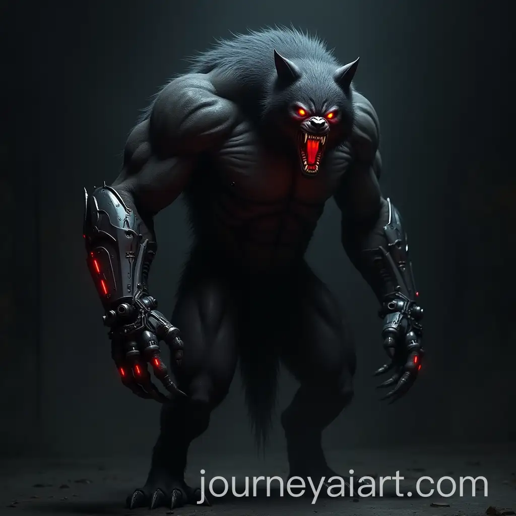 Cybernetic-Werewolf-with-Glowing-Red-Eyes-in-Dark-SciFi-Horror-Setting