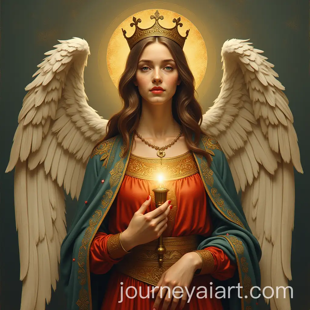 Majestic-Portrait-of-Our-Lady-Queen-of-Angels-in-Divine-Setting