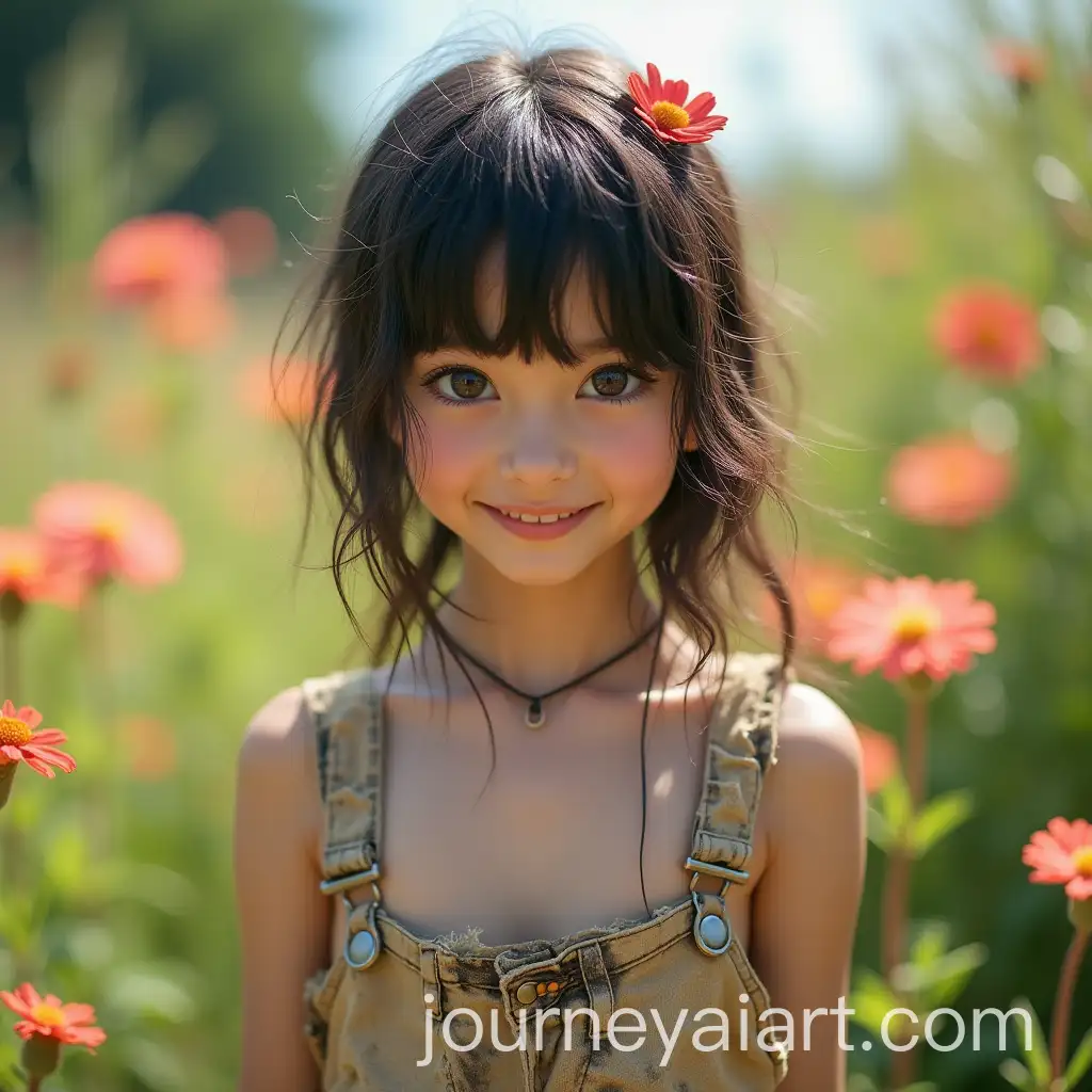 18YearOld-Asian-Girl-in-Tattered-Summer-Clothes-with-Playful-Hairstyle-in-Lush-Outdoor-Setting
