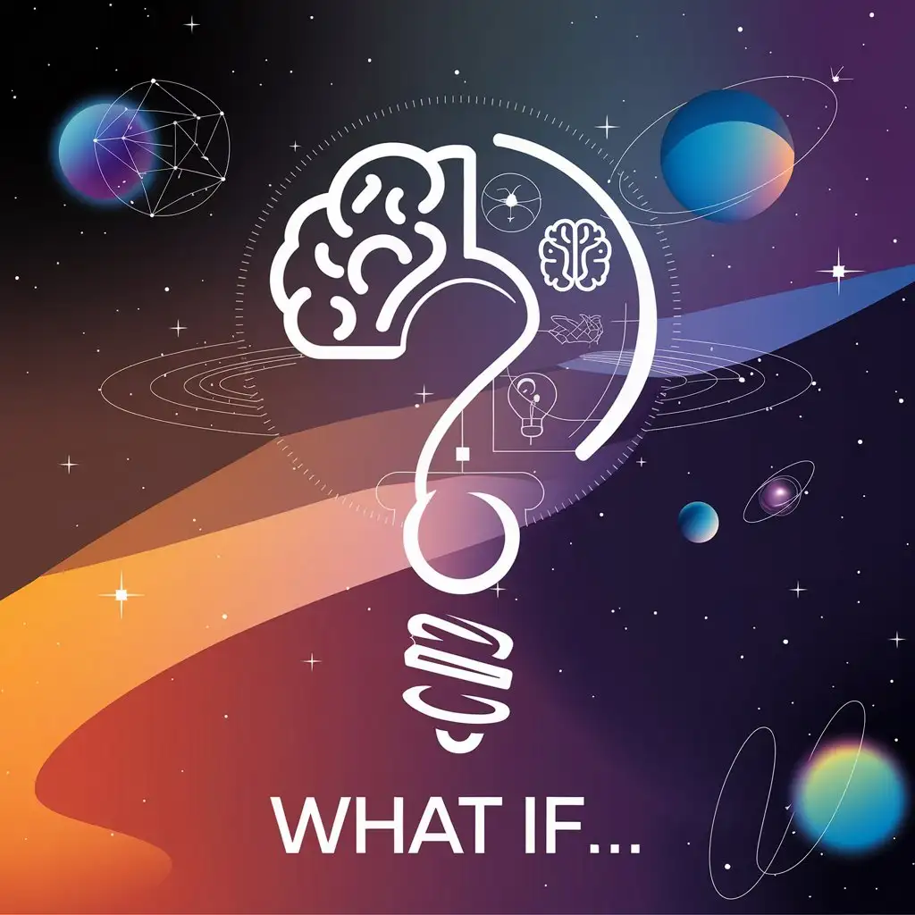 LOGO Design for What If Modern Curiosity with Cosmic Elements