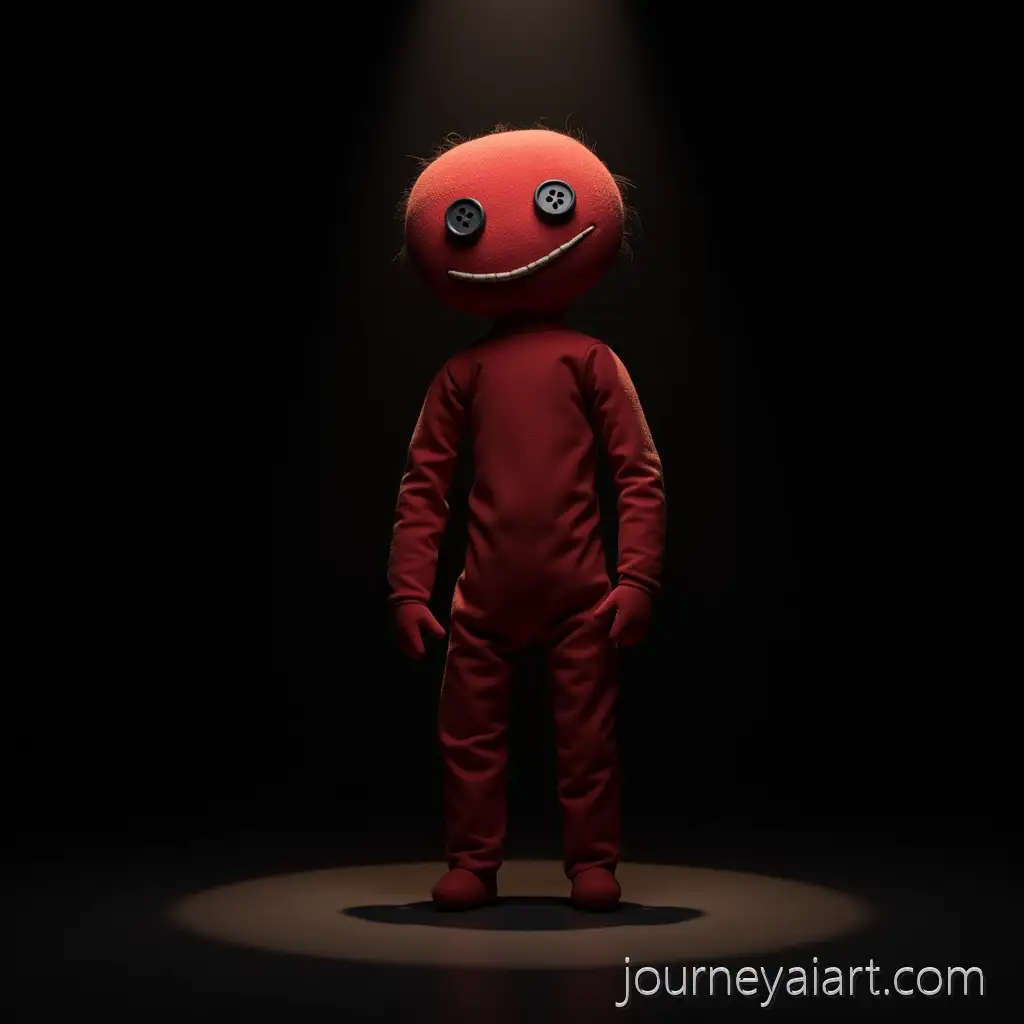 Faded-RedAI-Image-Prompt-Expansion-Rag-Doll-with-Detached-Button-Eyes-in-Dark-Stage-Setting