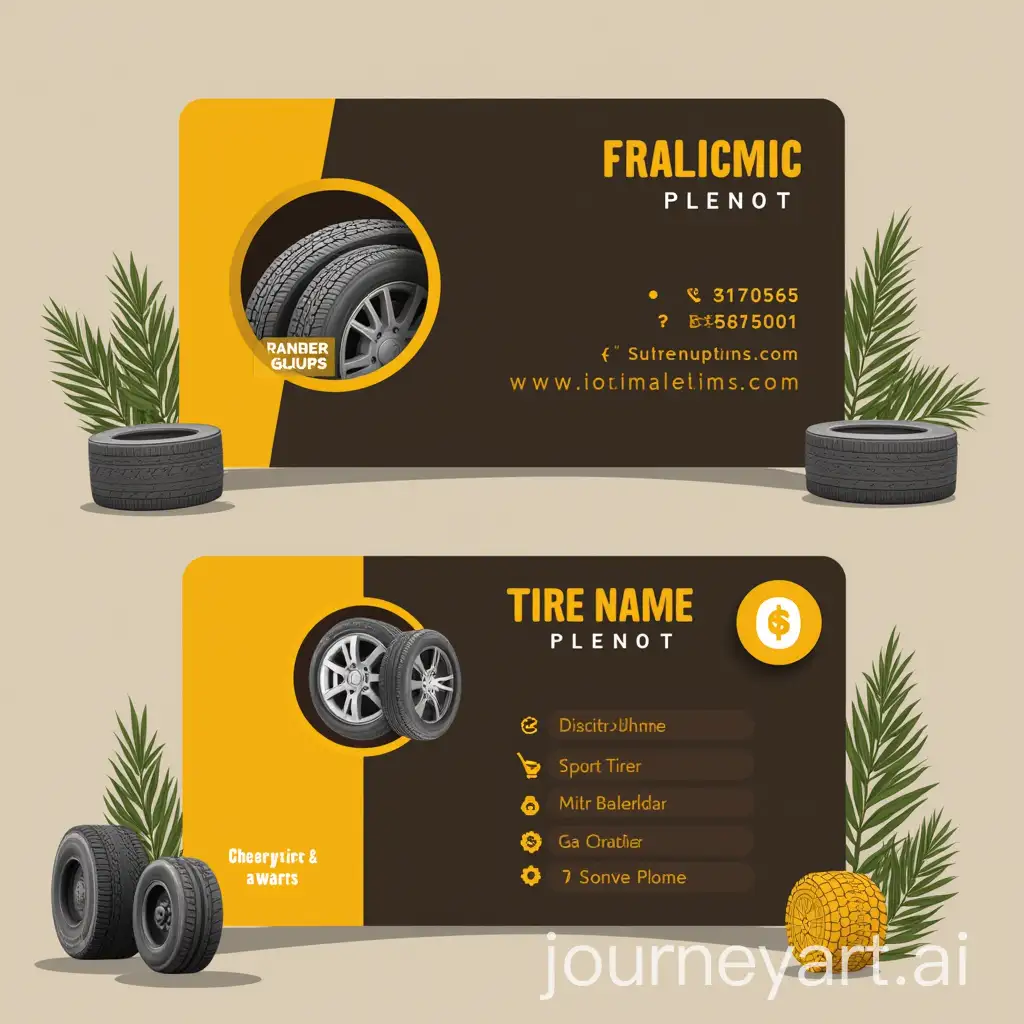 Business-Card-Design-for-Tire-Shop-with-Brown-and-Yellow-Theme