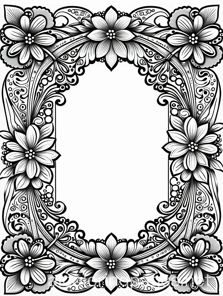 Black-and-White-Lace-Bows-and-Flowers-Coloring-Page