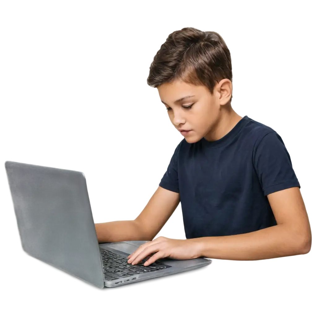 Kid-Performing-Coding-on-a-Laptop-HighQuality-PNG-Image-for-Educational-and-Creative-Use