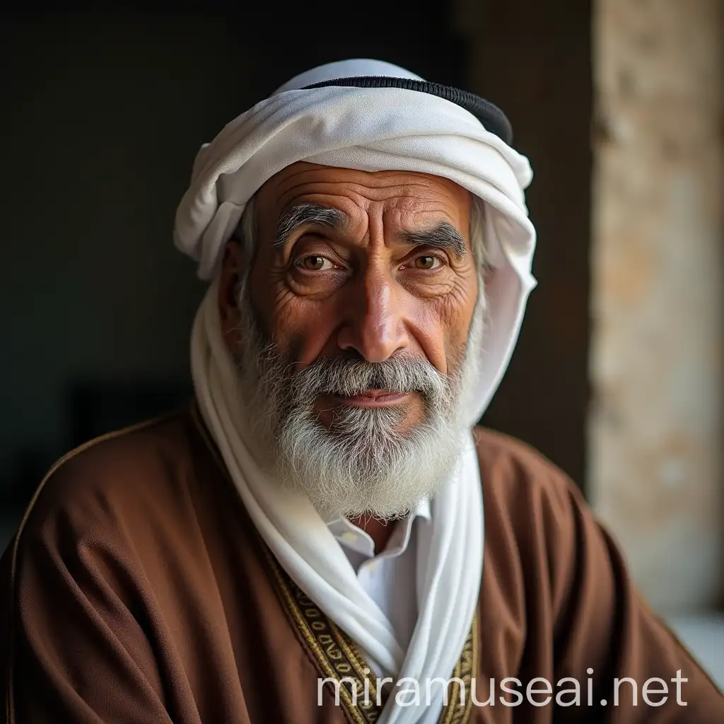 Elderly Saudi Arabian Man in Traditional Doctor Attire