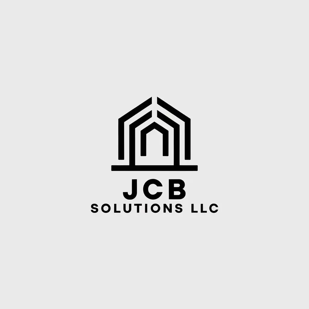 a vector logo design,with the text "JCB Solutions LLC", main symbol:Construction and design, architecture,Minimalistic,clear background