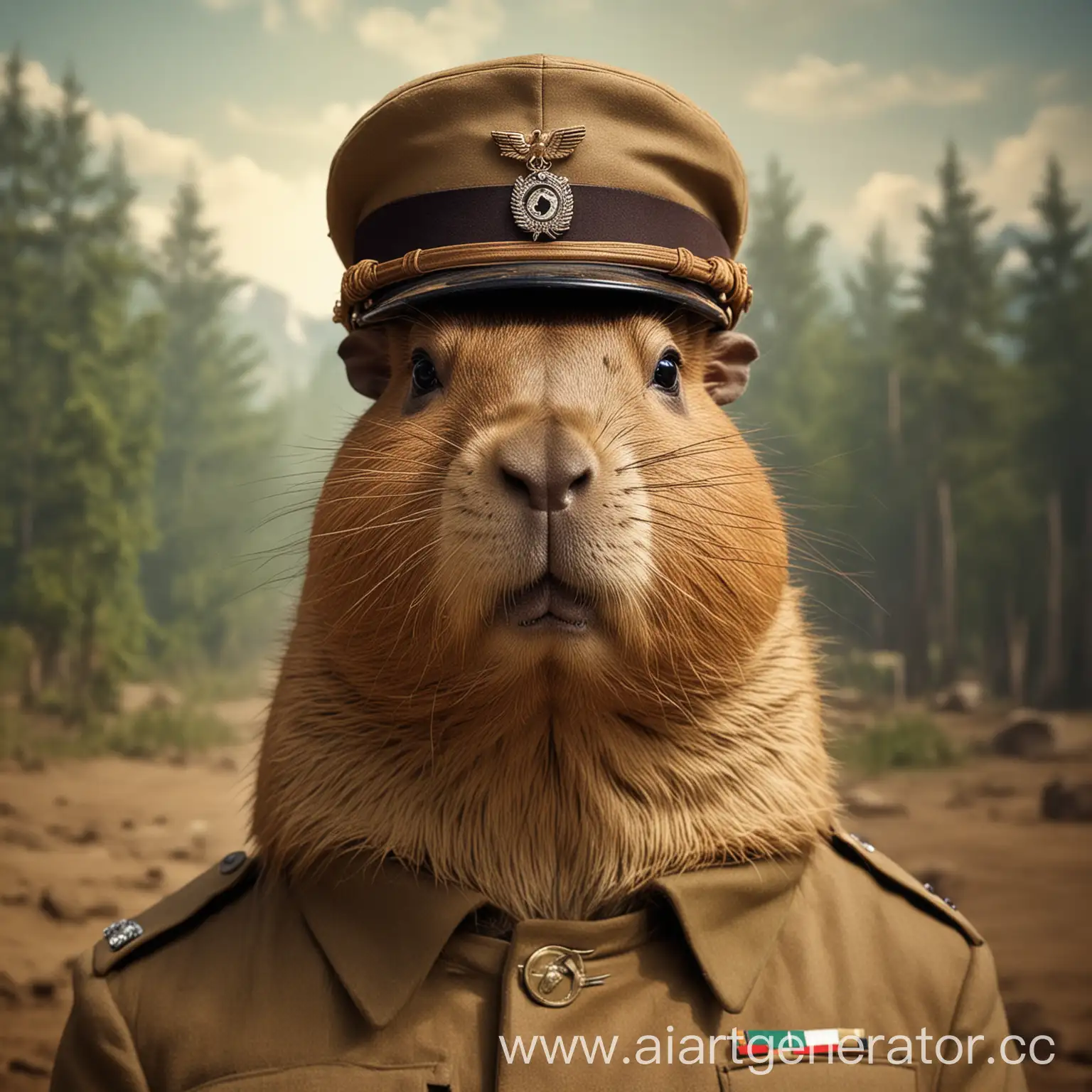 Capybara-with-Hitler-Mustache-and-Military-Hat