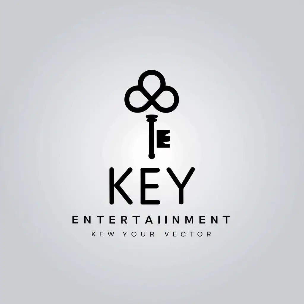 a vector logo design,with the text "key", main symbol:key,Minimalistic,be used in Entertainment industry,clear background