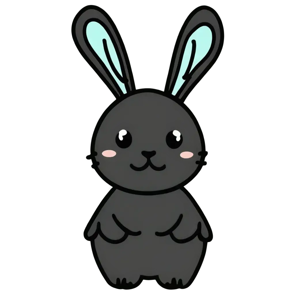 Minimal-Japanese-Cartoon-Style-PNG-Image-of-a-Cute-MintBlue-Rabbit-Icon