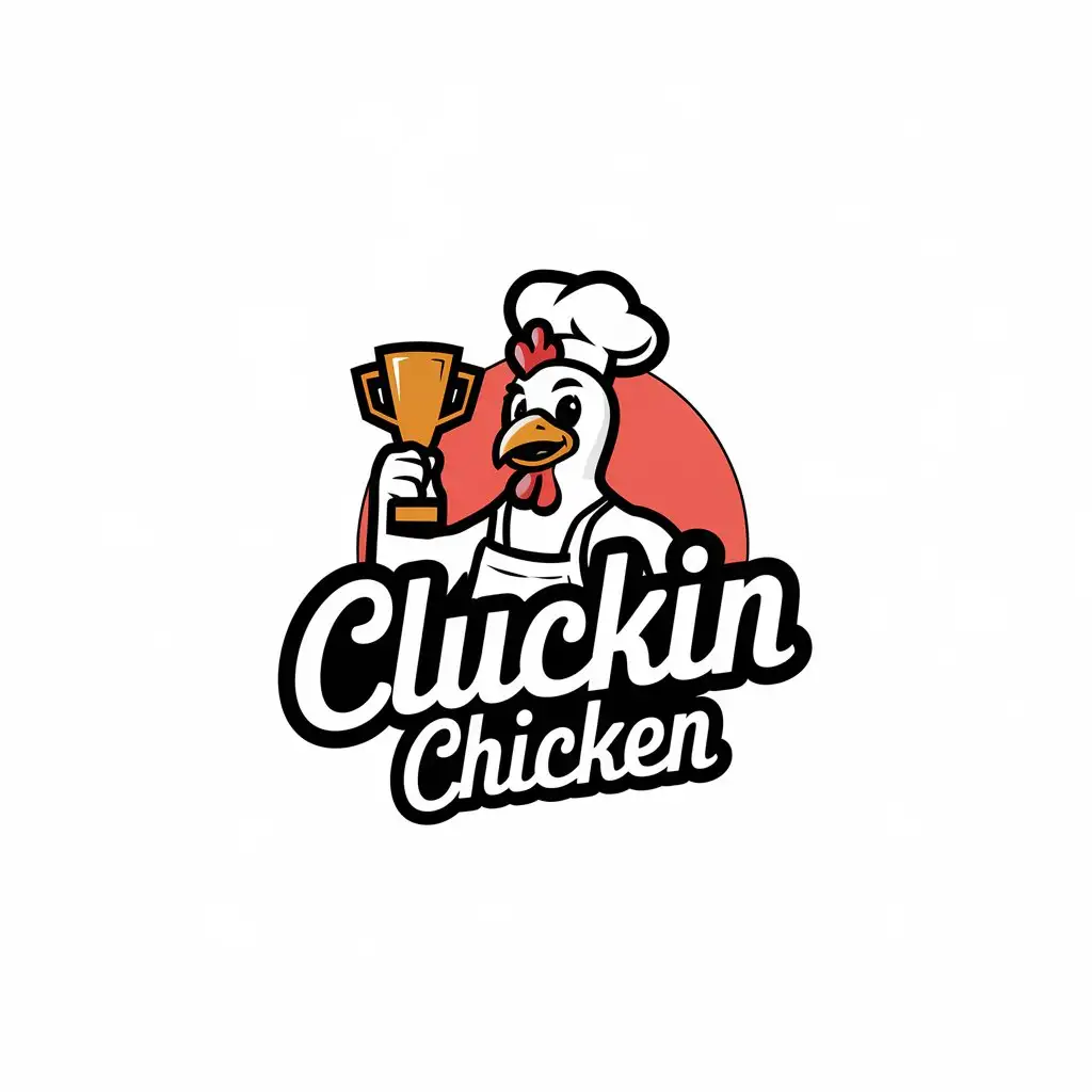 LOGO Design for Cluckin Chicken Fun and Playful with Bold Colors and Chicken Mascot