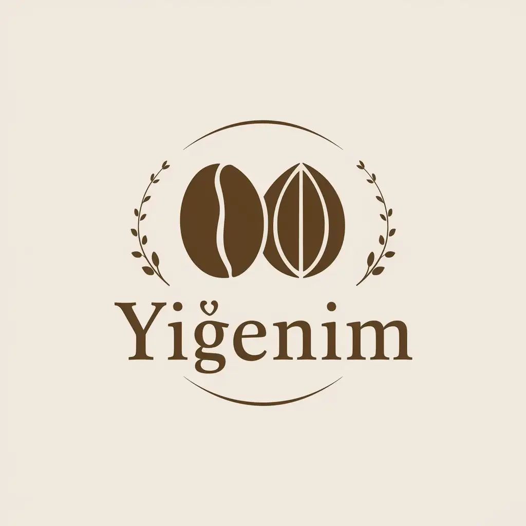 LOGO Design for Yienim Minimalistic Vector Logo with Coffee Bean and Sunflower Seed