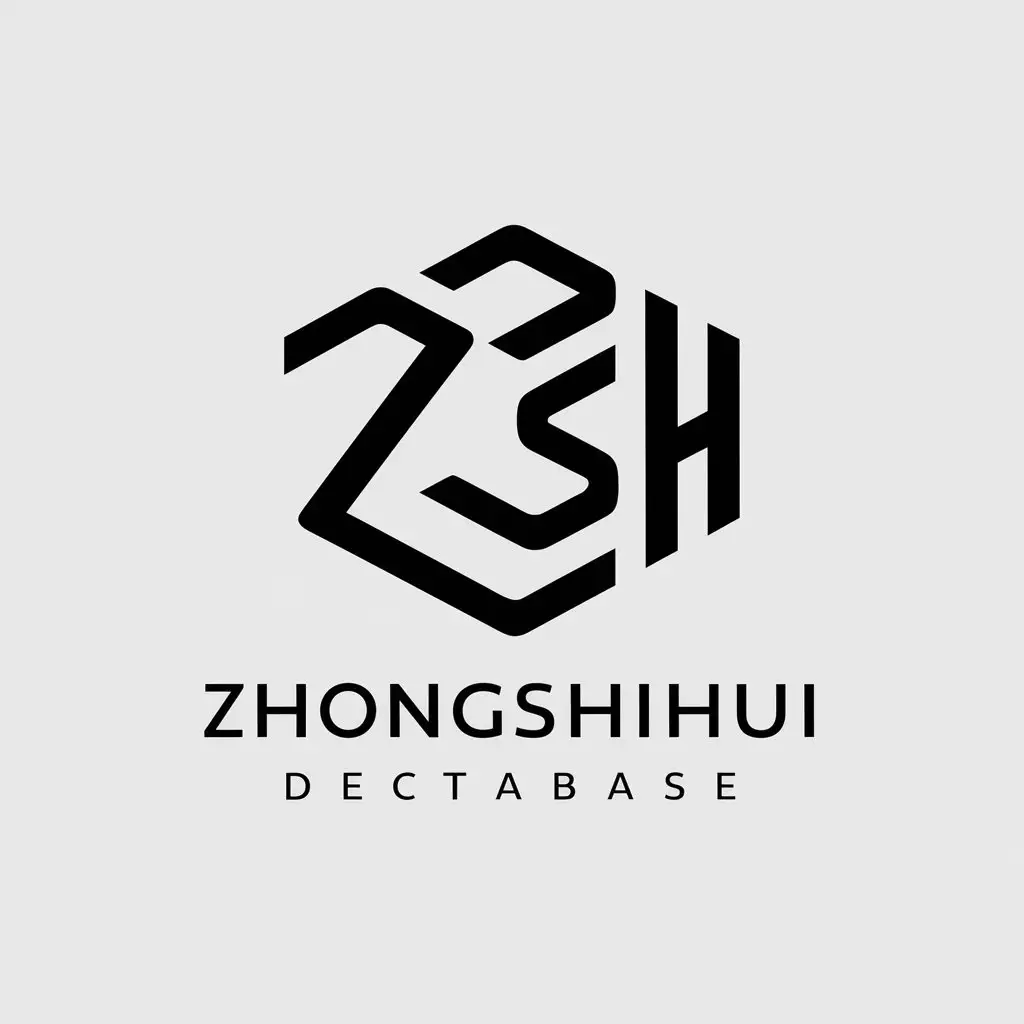 a vector logo design,with the text "zhongshihui", main symbol:Letters ZSH, database,Moderate,be used in Technology industry,clear background