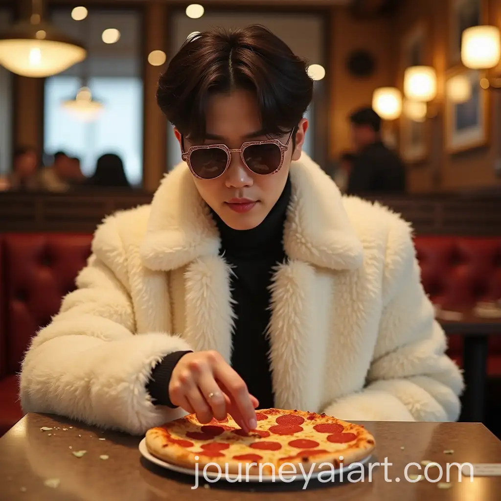 Stylish-Individual-Dining-in-Luxury-Restaurant-with-Pizza