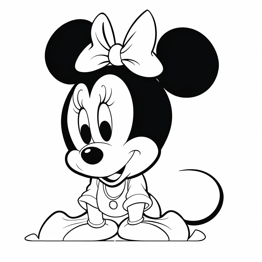 Minnie-Mouse-Black-and-White-Outline-Coloring-Page-for-Kids