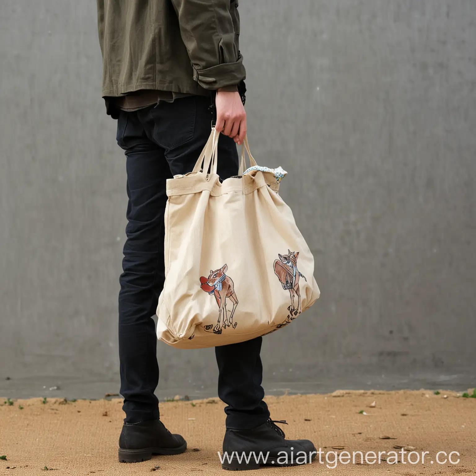 Person-Holding-Animal-Carrying-Bag-Sideways