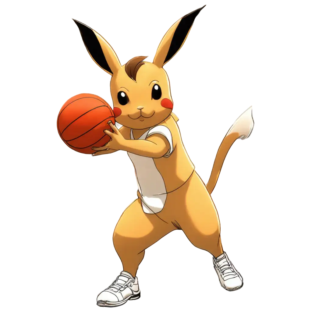 Raichu-Dribbling-Basketball-HighQuality-PNG-Image-for-Versatile-Use