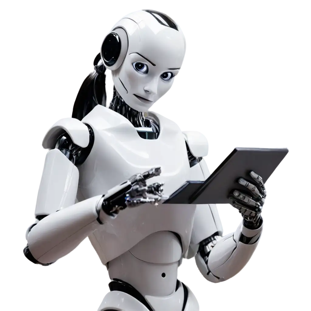 Robot-AI-Taking-Notes-HighQuality-PNG-Image-for-Clear-and-Detailed-Illustration