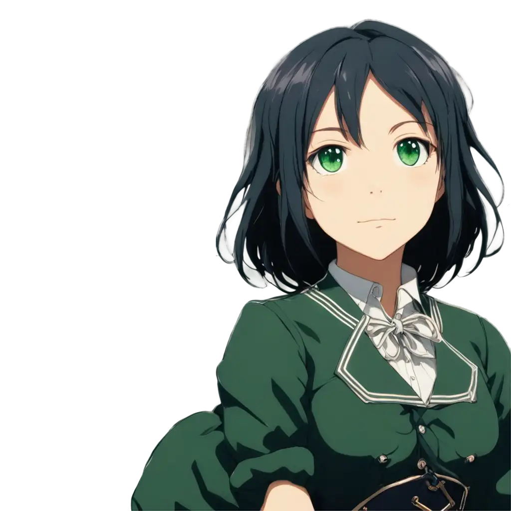 Violet-Evergarden-with-Green-Eyes-and-Black-Hair-Cute-PNG-Image-for-Creative-Use