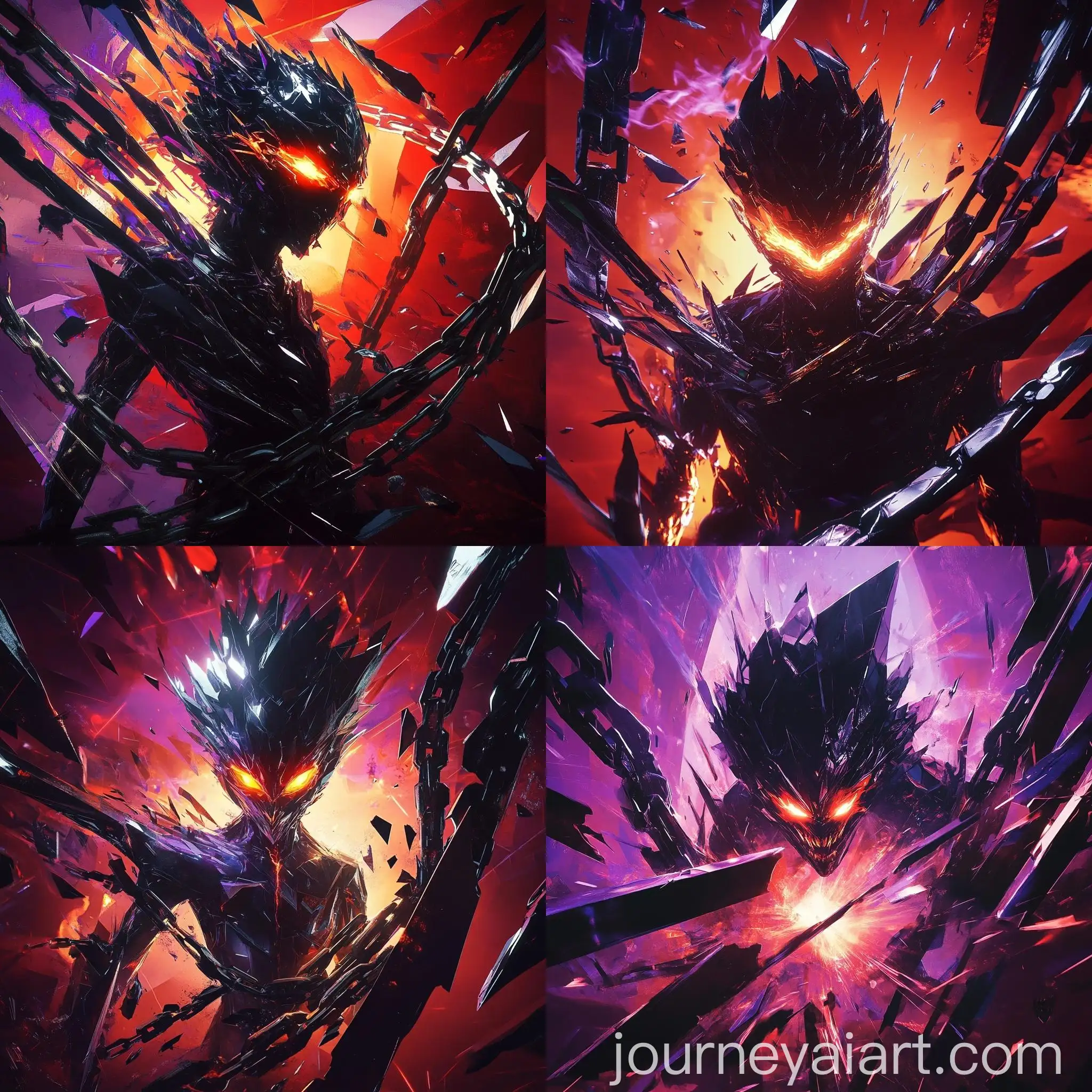 Menacing-Figure-with-Reflective-Crystalline-Appearance-in-Fiery-Red-Aura