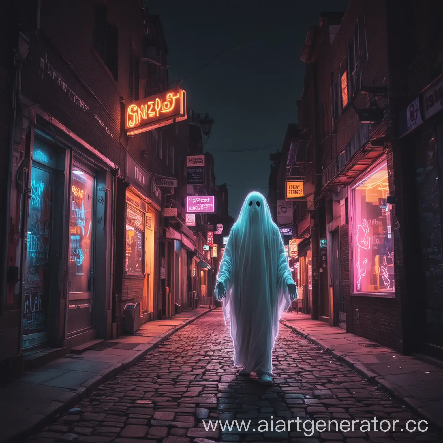 Ghost in the neon's street