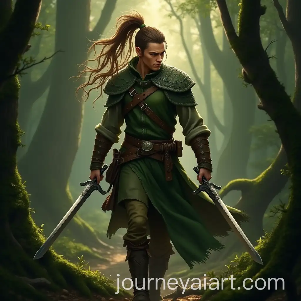 Male-Wood-Elf-Ranger-with-Scimitars-in-Dense-Forest