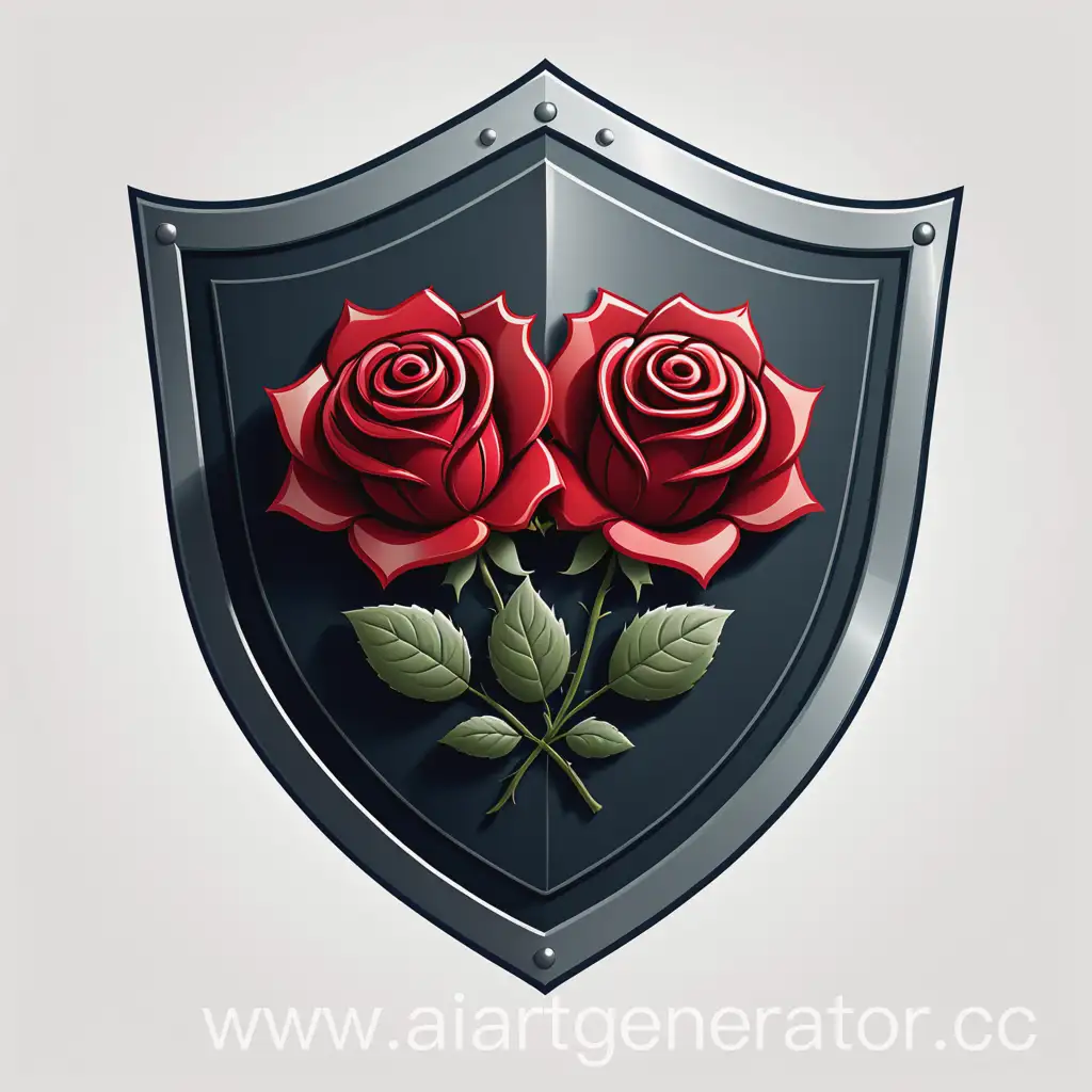 Shield-Logo-Design-with-Curling-Red-Roses