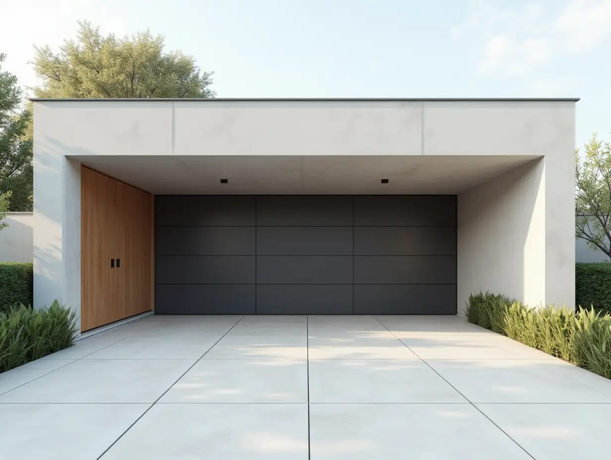 Modern-Minimalist-Garage-Entrance-with-Smooth-Walls