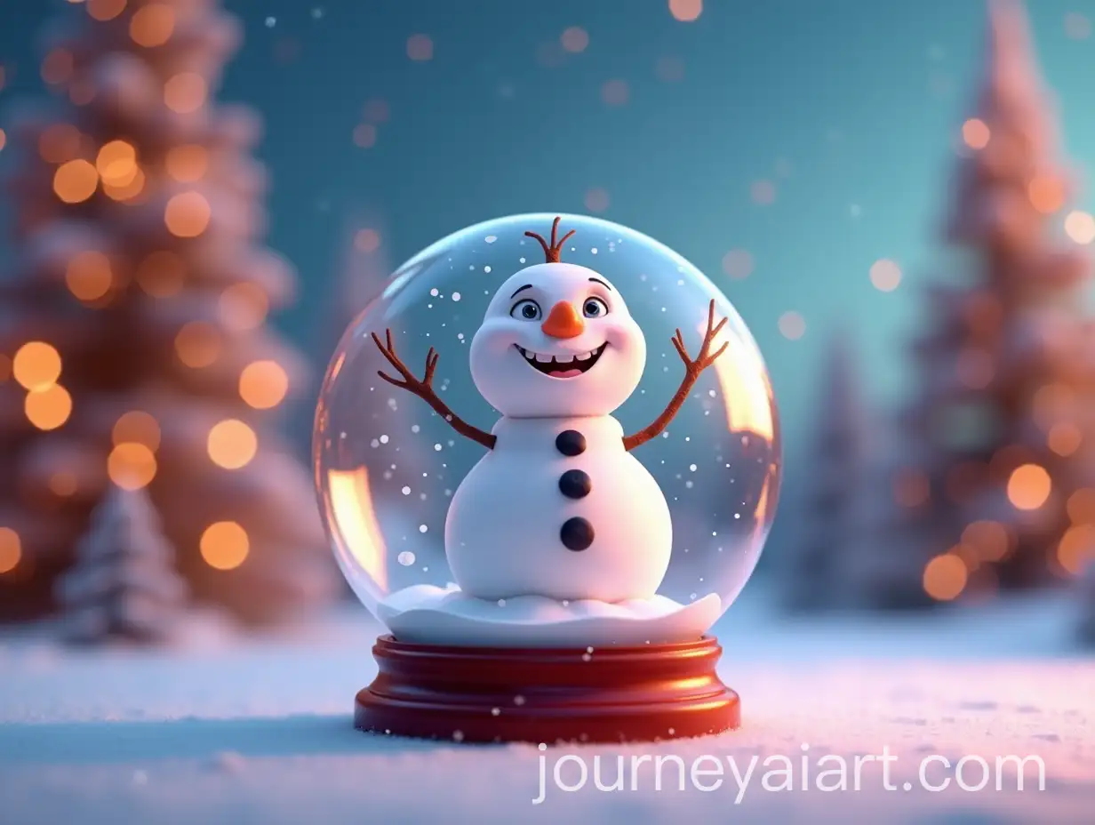 Cheerful-3D-Cartoon-Snowman-in-a-Christmas-Glass-Ball
