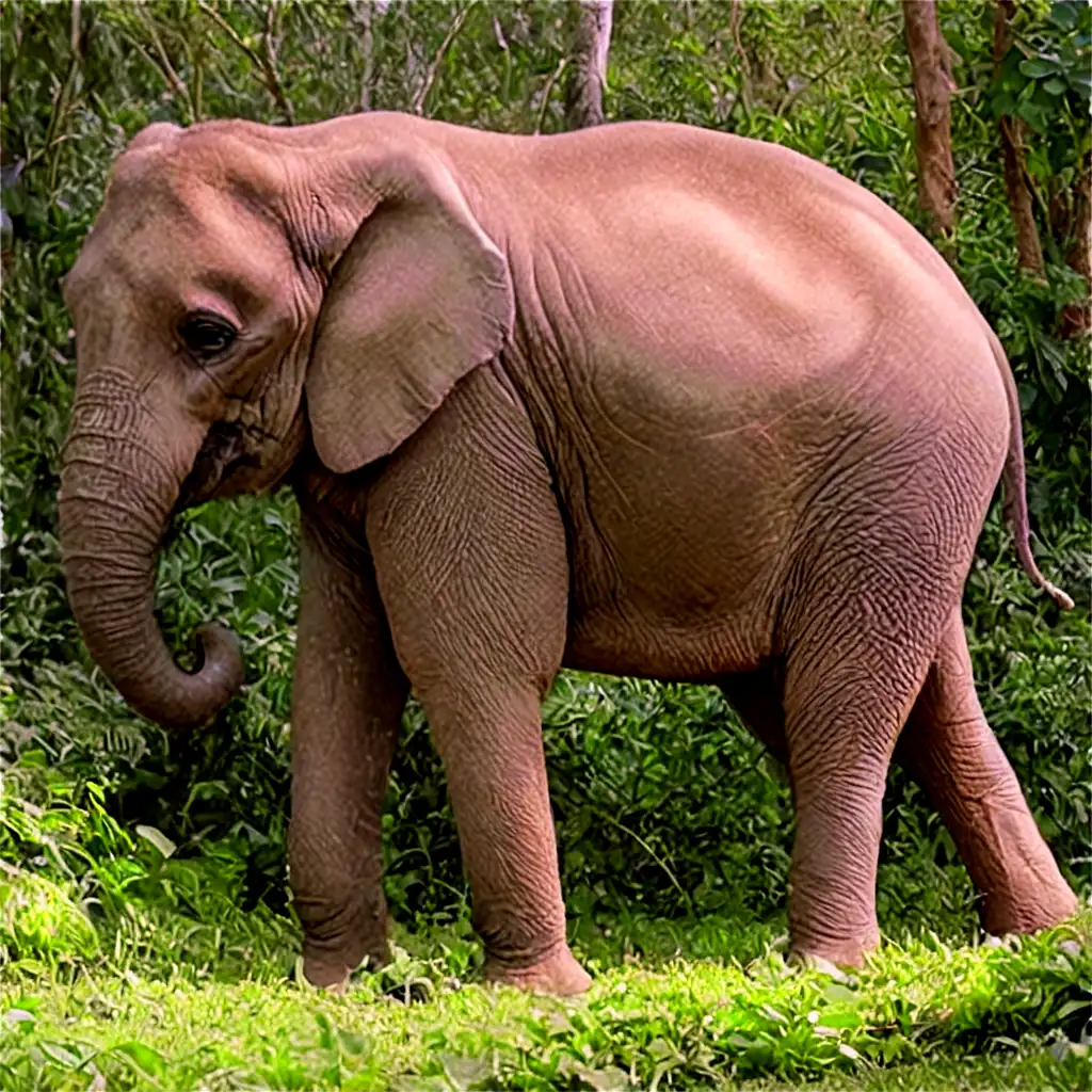 Elephant-Standing-in-a-Jungle-PNG-Image-HighQuality-Wildlife-Representation-for-Digital-and-Print-Use