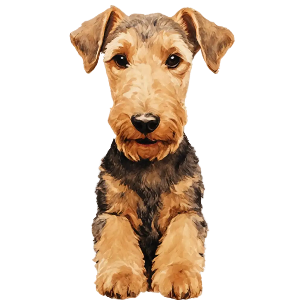 Beautiful-Airedale-Terrier-Dog-Painting-HighQuality-PNG-for-Enhanced-Online-Presence