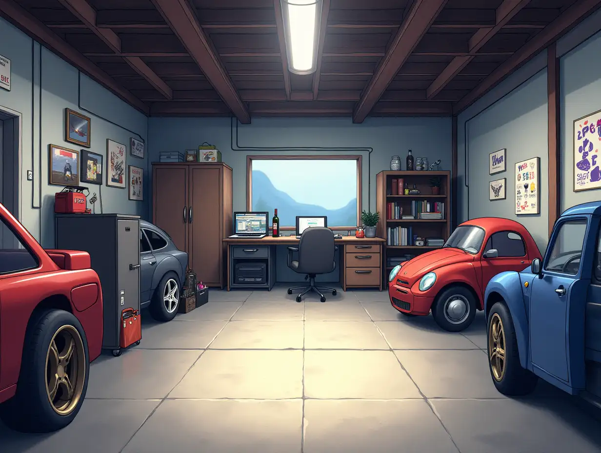 anime garage room