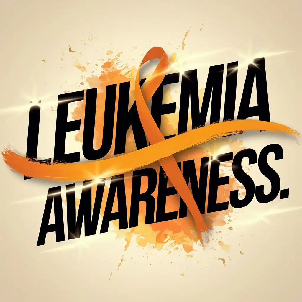 Bold-Typography-for-Leukemia-Awareness-with-Orange-Ribbon-and-Watercolor-Background