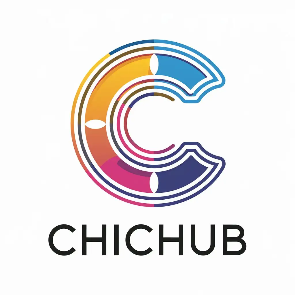 a vector logo design,with the text "ChicHub", main symbol:Letter, colorful, high-end, minimalistic,Minimalistic,be used in Others industry,clear background