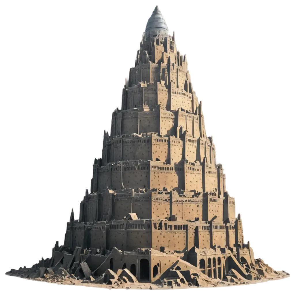 La-Tour-de-Babel-PNG-Image-HighQuality-Visual-Representation-of-the-Iconic-Tower-in-Transparent-Format